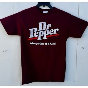 Dr Pepper Shirt Mens Medium Maroon Always One of a Kind Graphic Tee Cotton USA